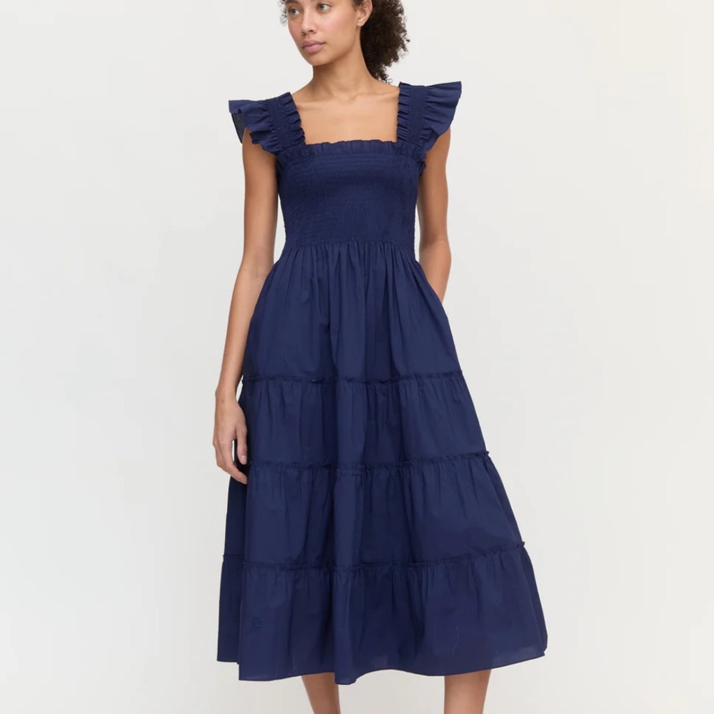 Hill House Nap Dress Navy Poplin